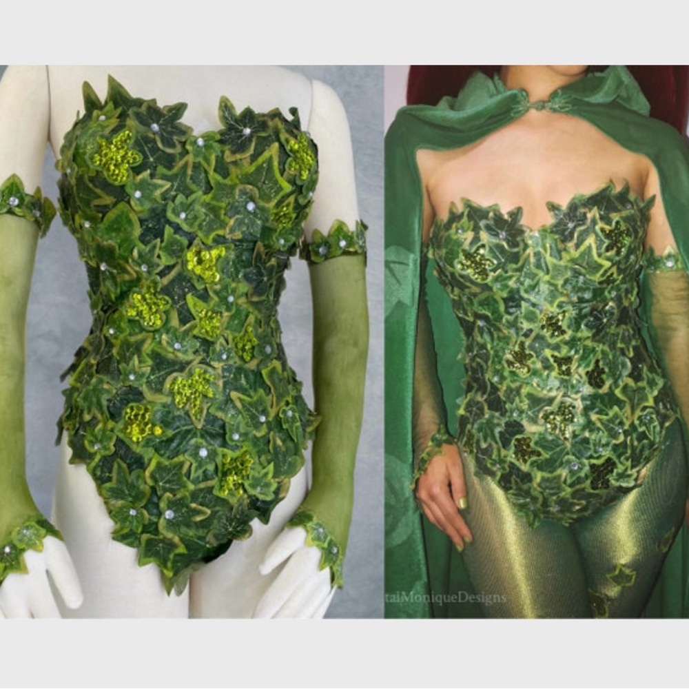 Uma Thurman Poison Ivy Inspired Cosplay Bodysuit
